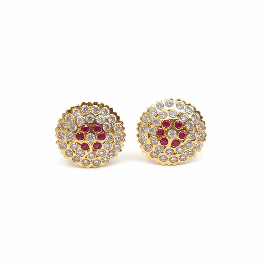 White background version of panchaloha kammalu studs