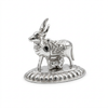 White-background version of the silver cow and calf idol