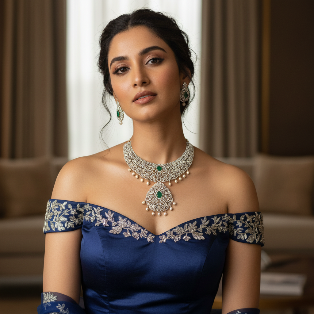 Woman wearing necklace - Lifestyle image