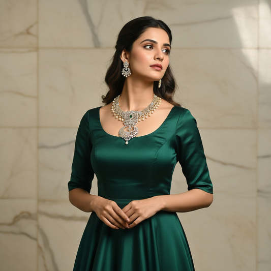 Woman wearing necklace