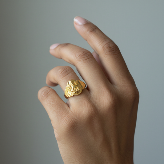 Women model wearing Lakshmi Ring