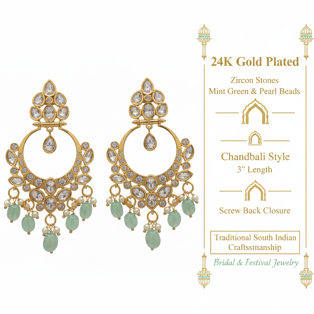 Zircon Temple Earrings Specification Image