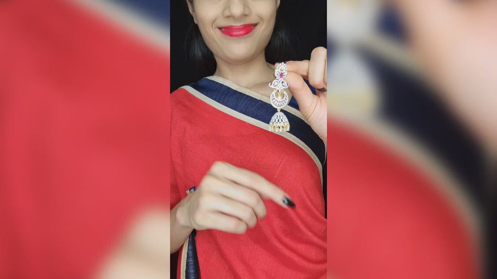 Eniya Celestial Diamond Jhumka Earrings - Divine Traditional Gold Plated Jewelry