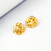 24K Gold Plated Round Stud Earrings for Women 