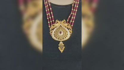 Antique Peacock Pendant With Beads Necklace By Asp Fashion Jewellery