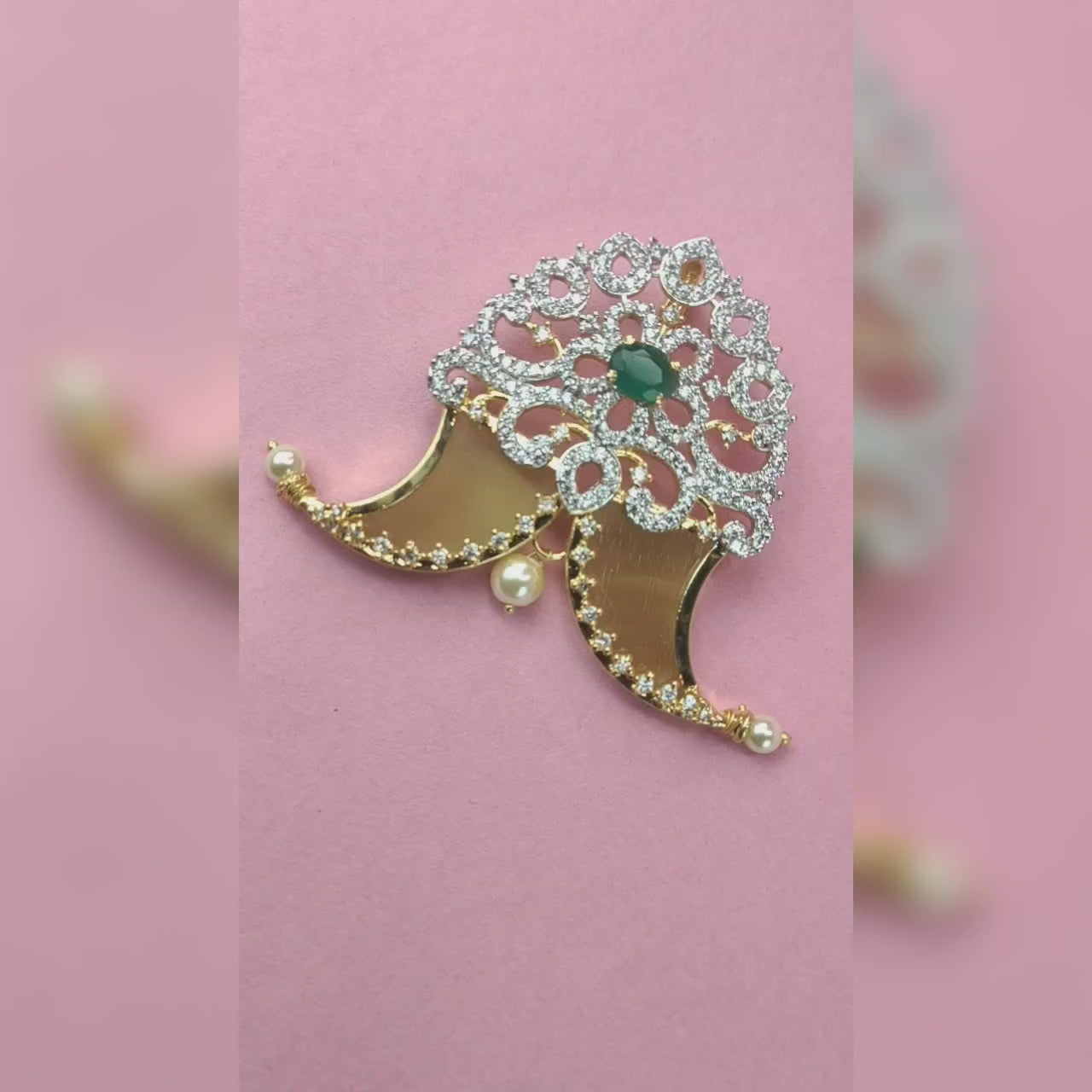 American Diamond Puligoru Pendant Set with Pearls - Premium Men's Jewelry