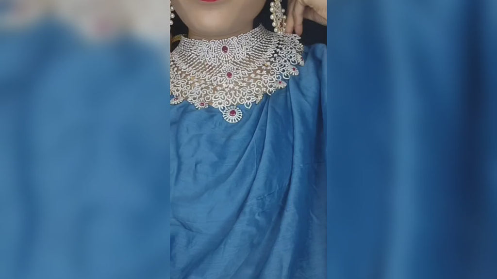 Asp Grand Bridal Detachable American Diamond Choker - Two Step Design