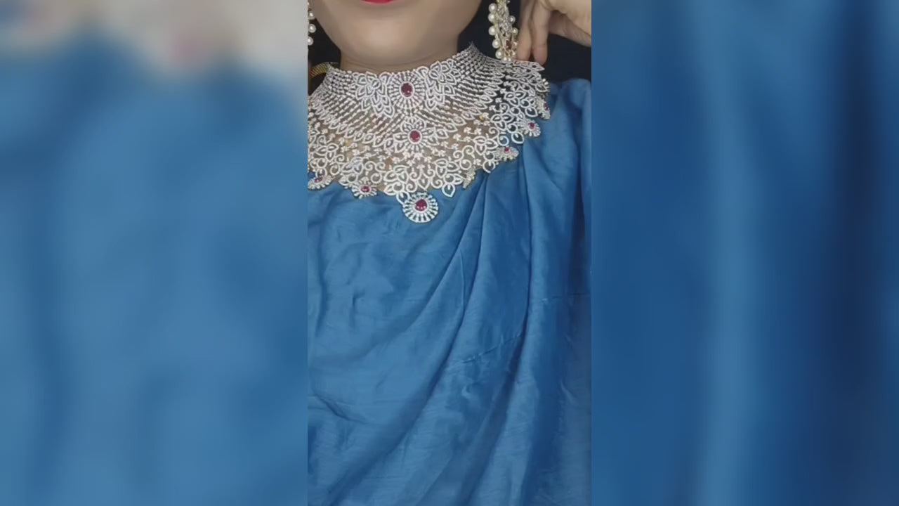 Asp Grand Bridal Detachable American Diamond Choker - Two Step Design