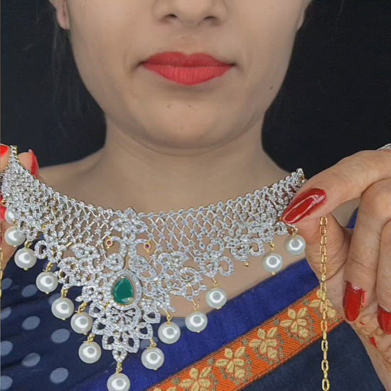 The Rhythm Of The Emralds Choker Set By Asp Fashion Jewellery 