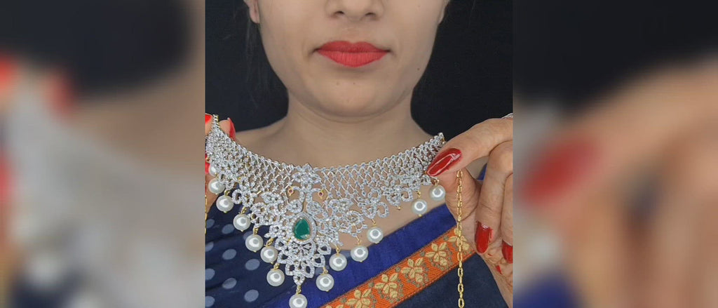 The Rhythm Of The Emralds Choker Set By Asp Fashion Jewellery 