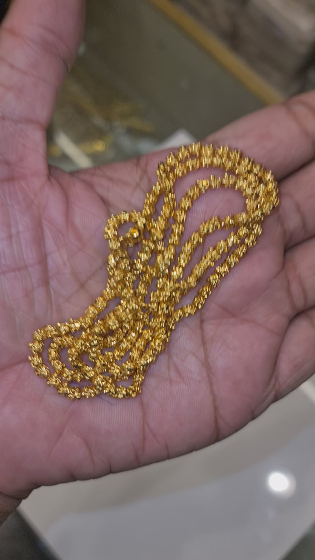 24K Gold-Plated Chandramukhi Chain - 30 Inch Traditional Design