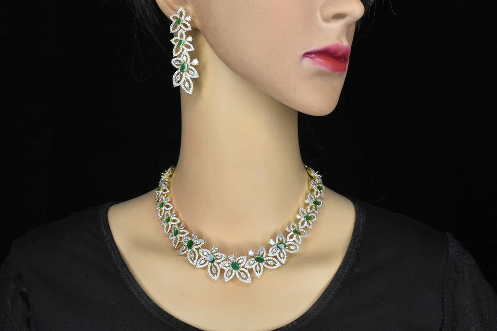 American Diamond Florar Necklace