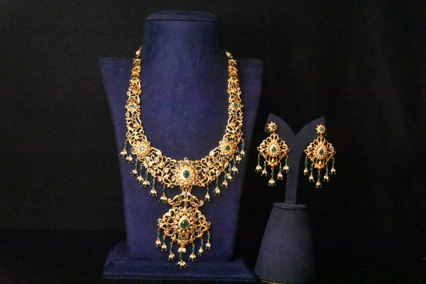 Traditional One Gram Gold Pachi Bridal Haar