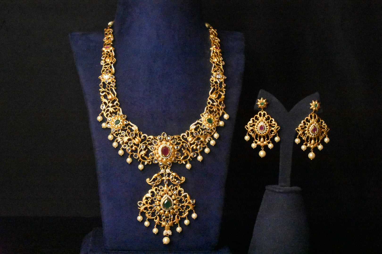 Traditional One Gram Gold Pachi Bridal Haar