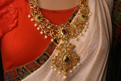 Traditional One Gram Gold Pachi Bridal Haar