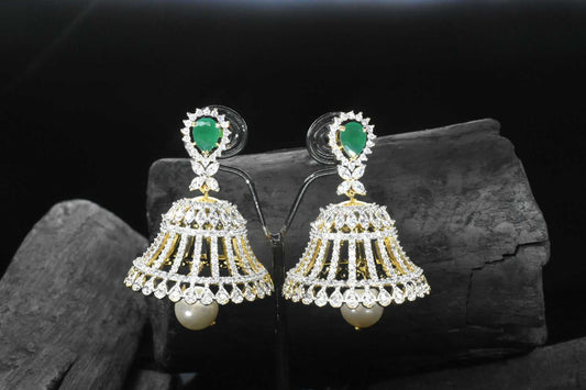 Leila American Diamond Jhumka Earrings