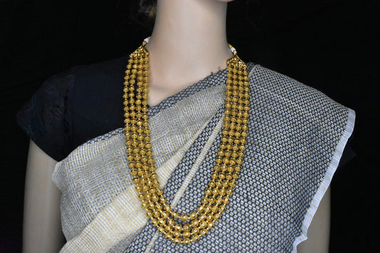 Four layered Golden Beads Mala