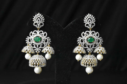 American Diamond Chandbali Earrings