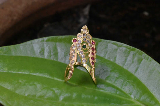 Traditional one gram gold South Indian vanki ring