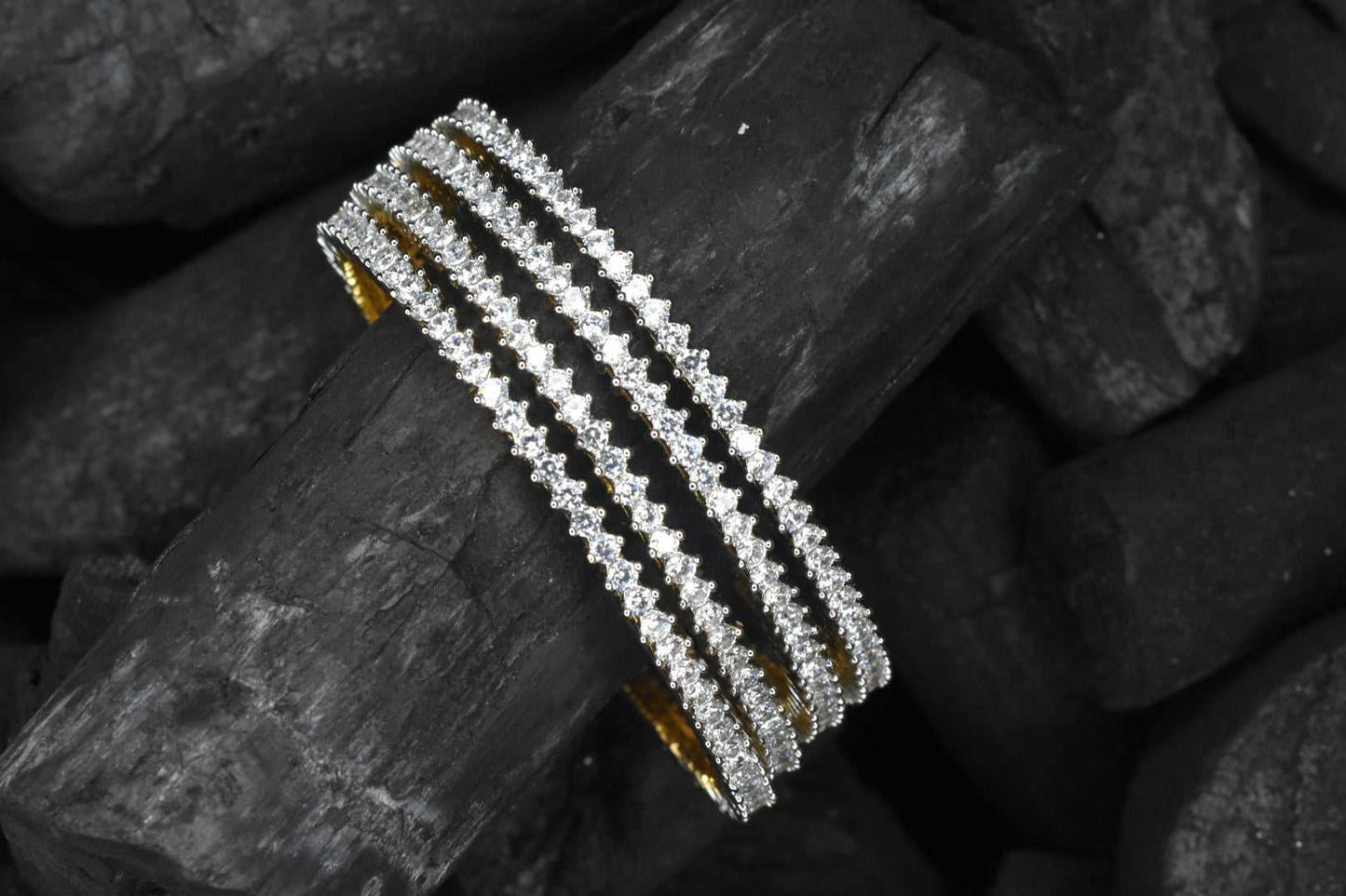 Stunning Single Line American Diamonds Bangles By Asp Fashion Jewellery 