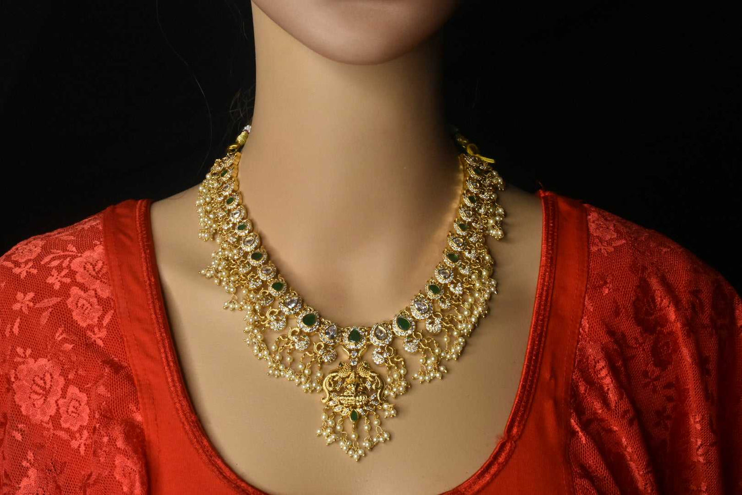 Beautiful Gold Finished Short Guttapussalu Necklace