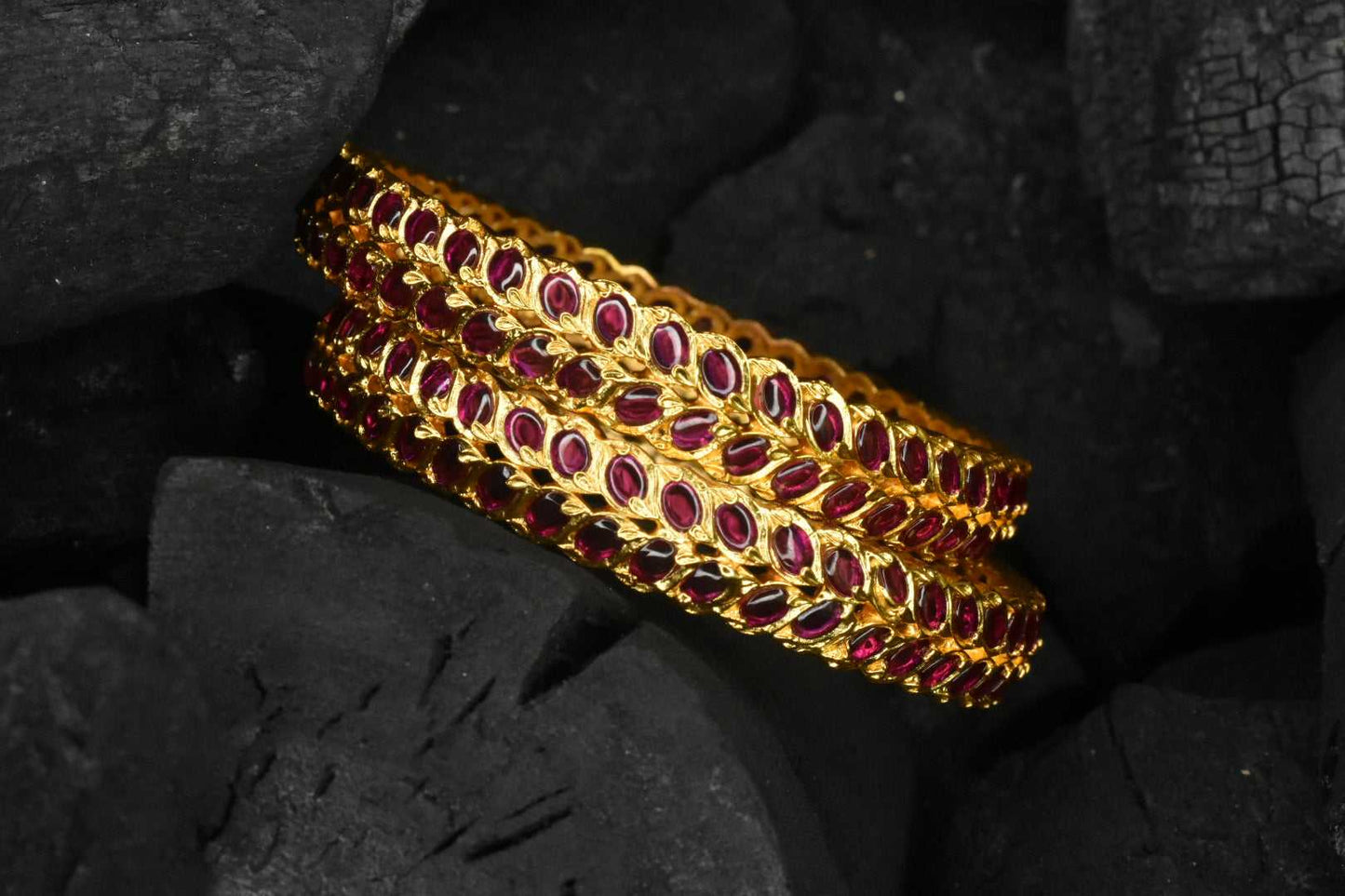 Beautiful Matte finish  kempu Bangles