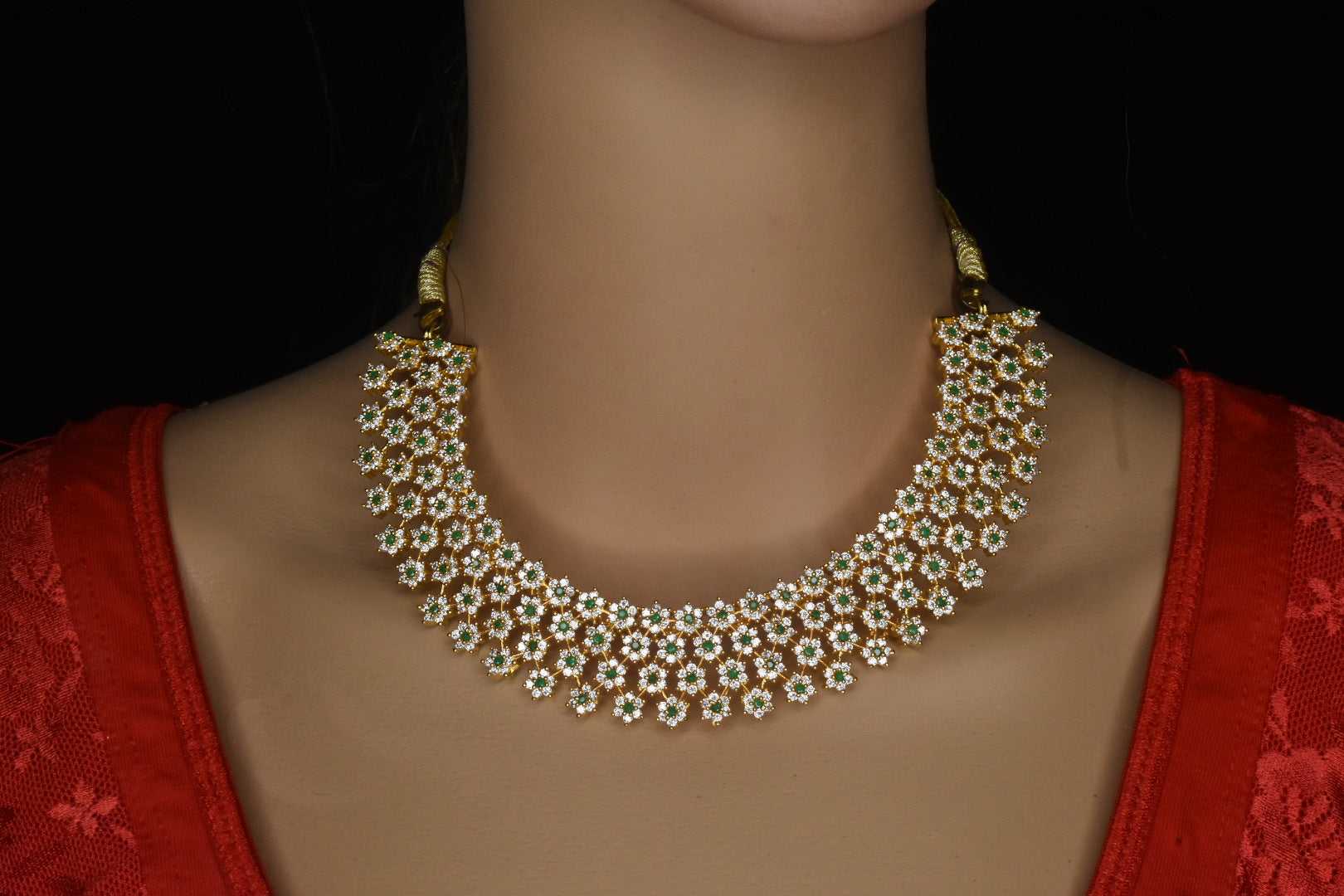 Beautifully Designed Most Trending Czs,Ruby Necklace Set