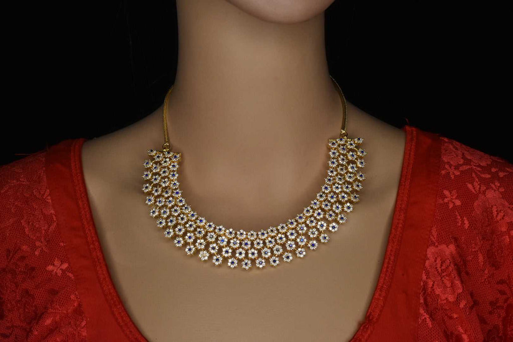 Beautifully Designed Most Trending Czs,Ruby Necklace Set