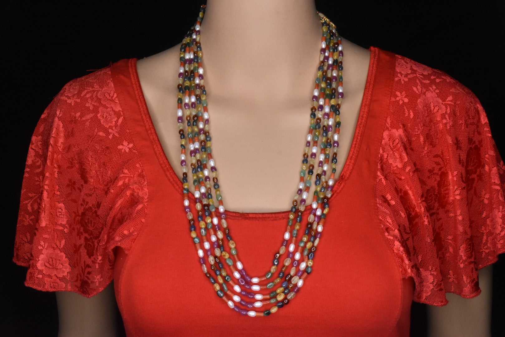 Beautiful Real Navratna Beeds mala