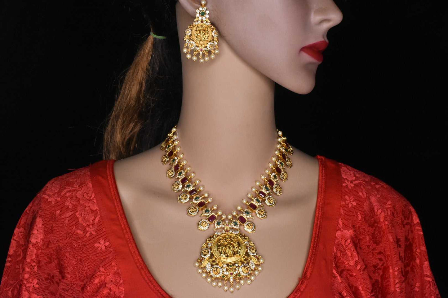 Beautifully Crafted Ram Parivar Short Necklace Set