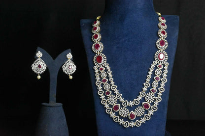 Beautiful American Diamonds Long Necklace set