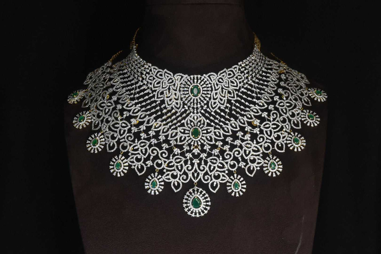 Grand Bridal Detachable Choker in American Diamonds By Asp Fashion Jewellery 