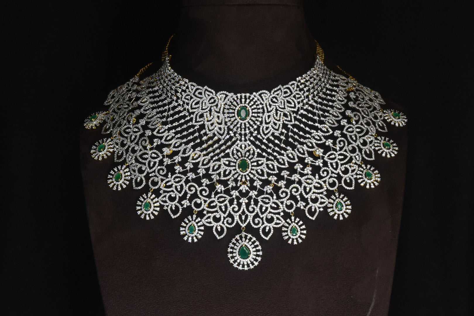 Grand Bridal Detachable Choker in American Diamonds By Asp Fashion Jewellery 