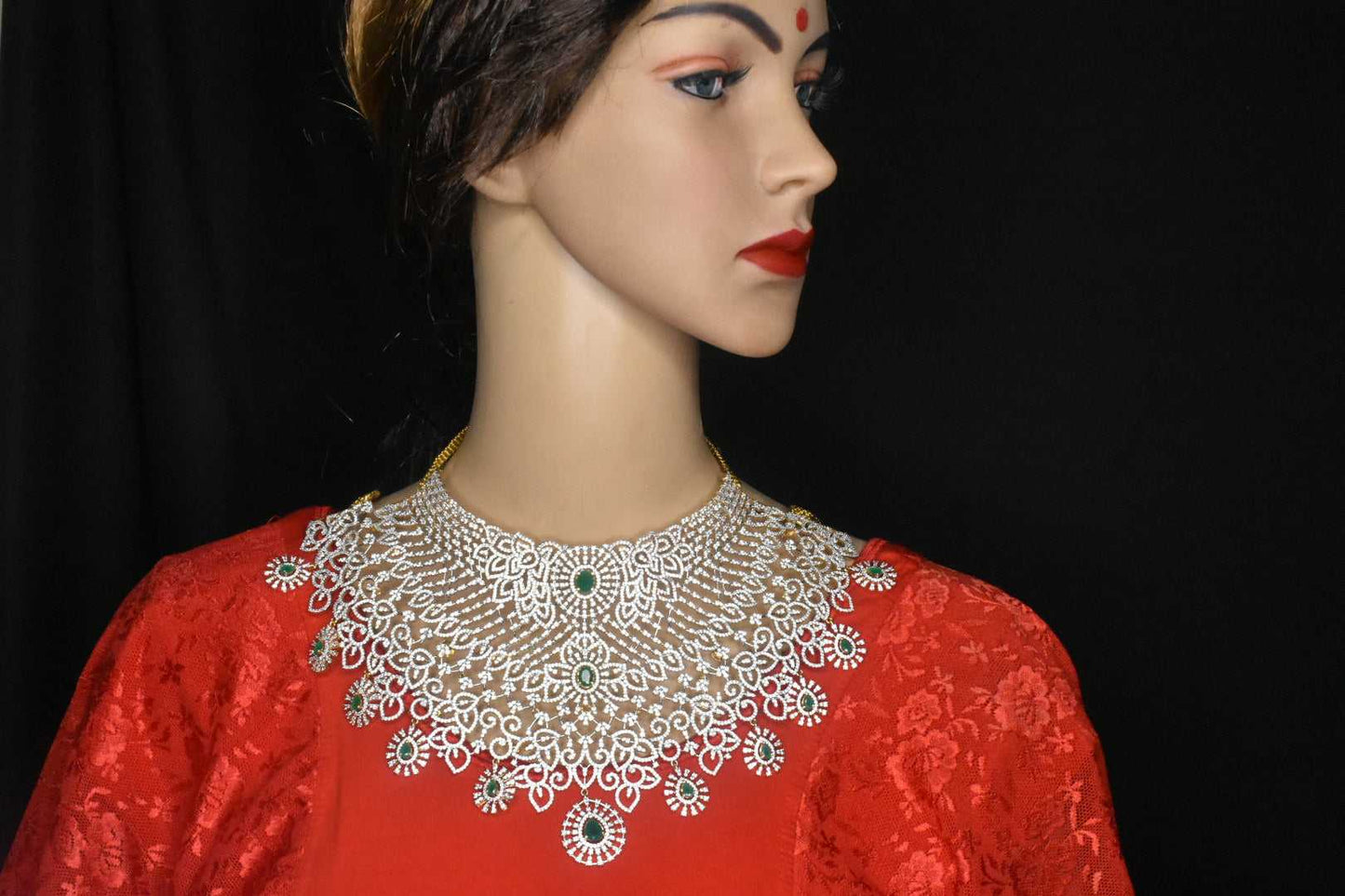 Grand Bridal Detachable Choker in American Diamonds By Asp Fashion Jewellery 