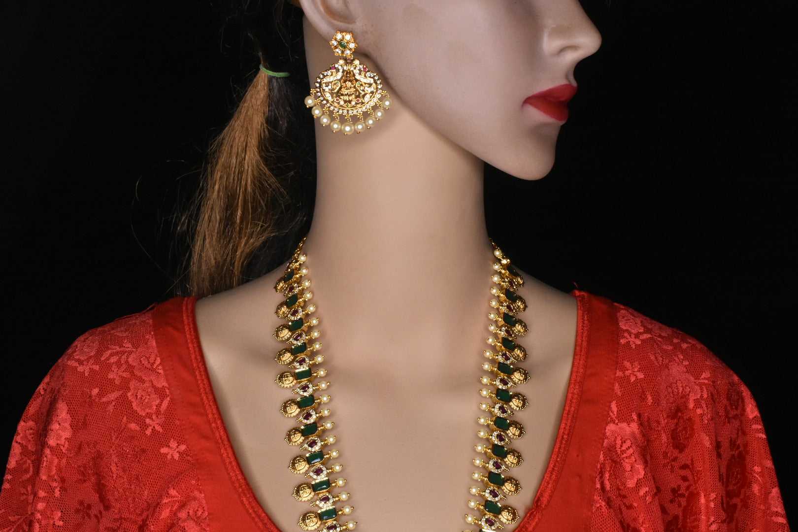 Goddess Laxmi Long Necklace Set