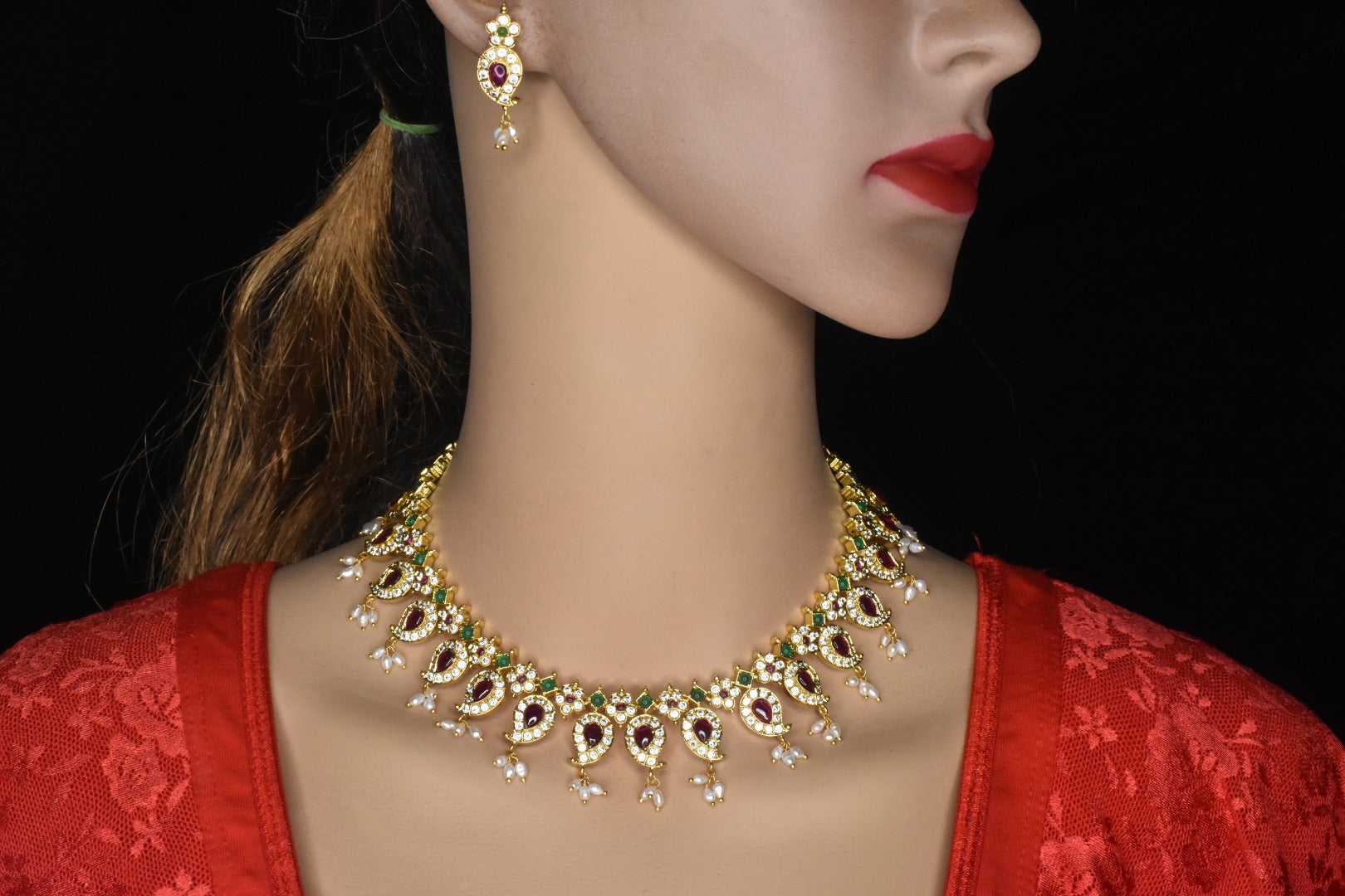 Ruby & Rice Pearls Guttapussalu Style Mango Har