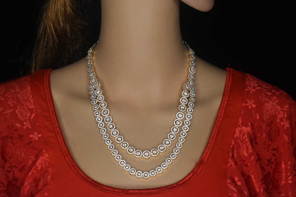 Beautiful American Diamonds two layer necklace set