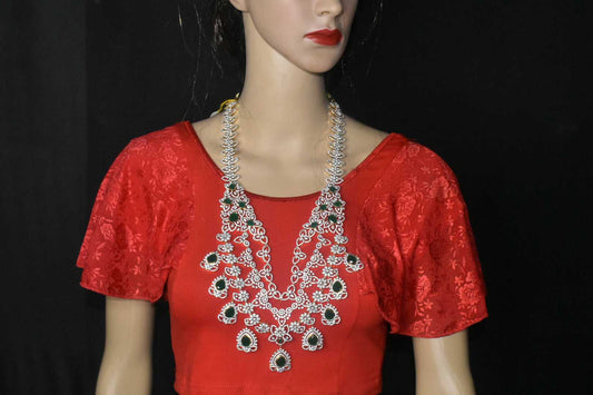 Ruby Emeralds Pendant American diamonds necklace set
