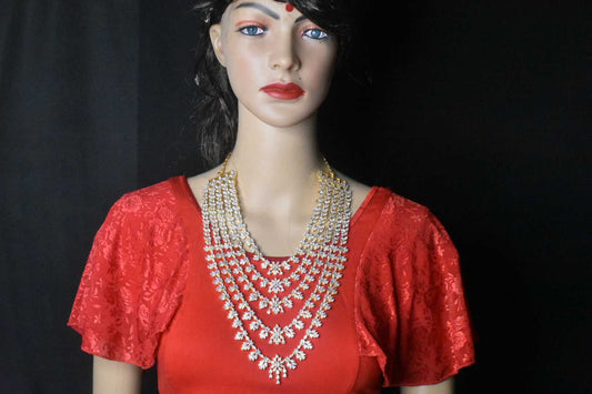 American Diamond Satlada Haram By Asp Fashion Jewellery 