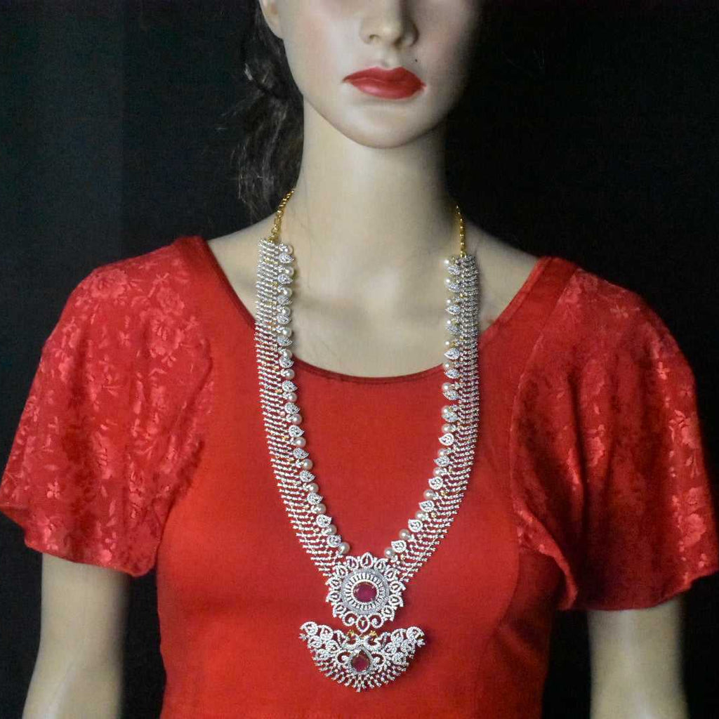 Diamond Necklace with Interchangable  Colours Stone
