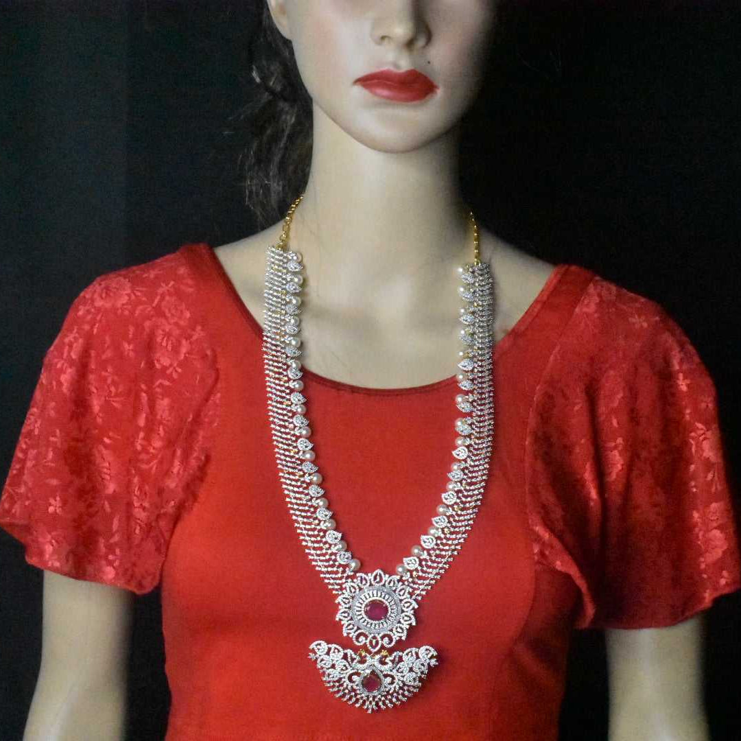 Diamond Necklace with Interchangable  Colours Stone