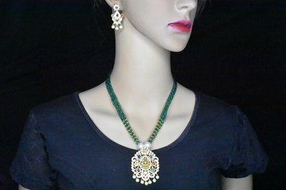 Navratna Laxmi Pendant Necklace