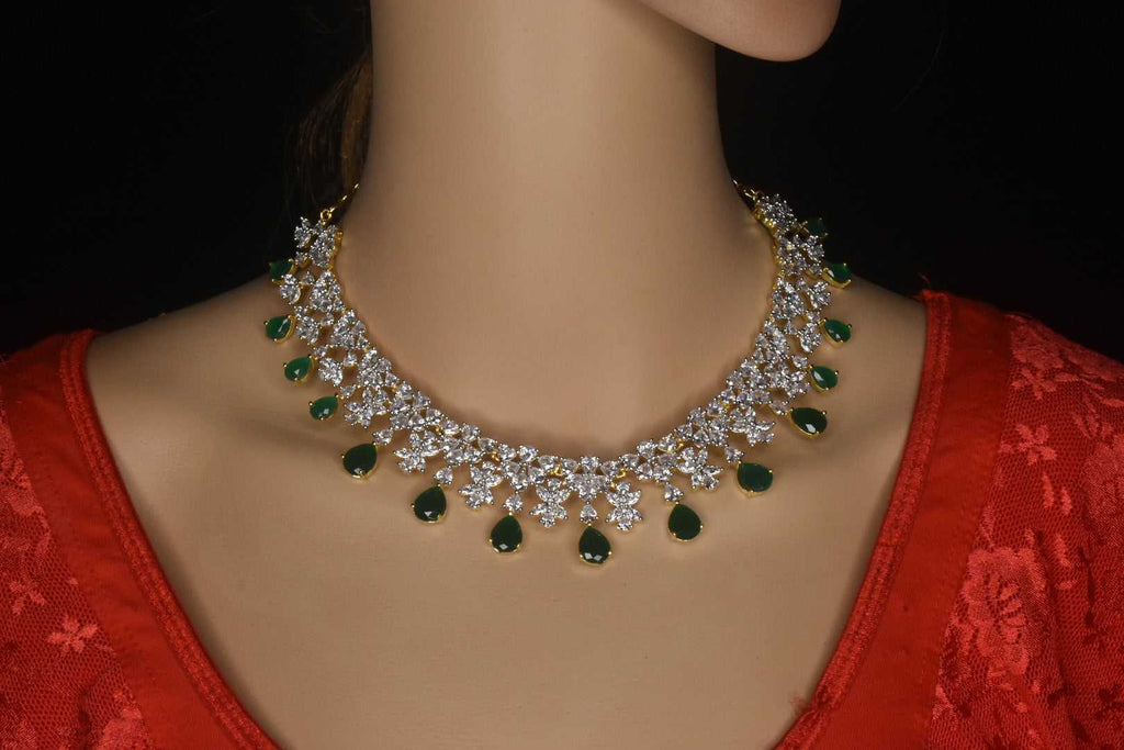 1 Gram Gold Solitaire Necklace set