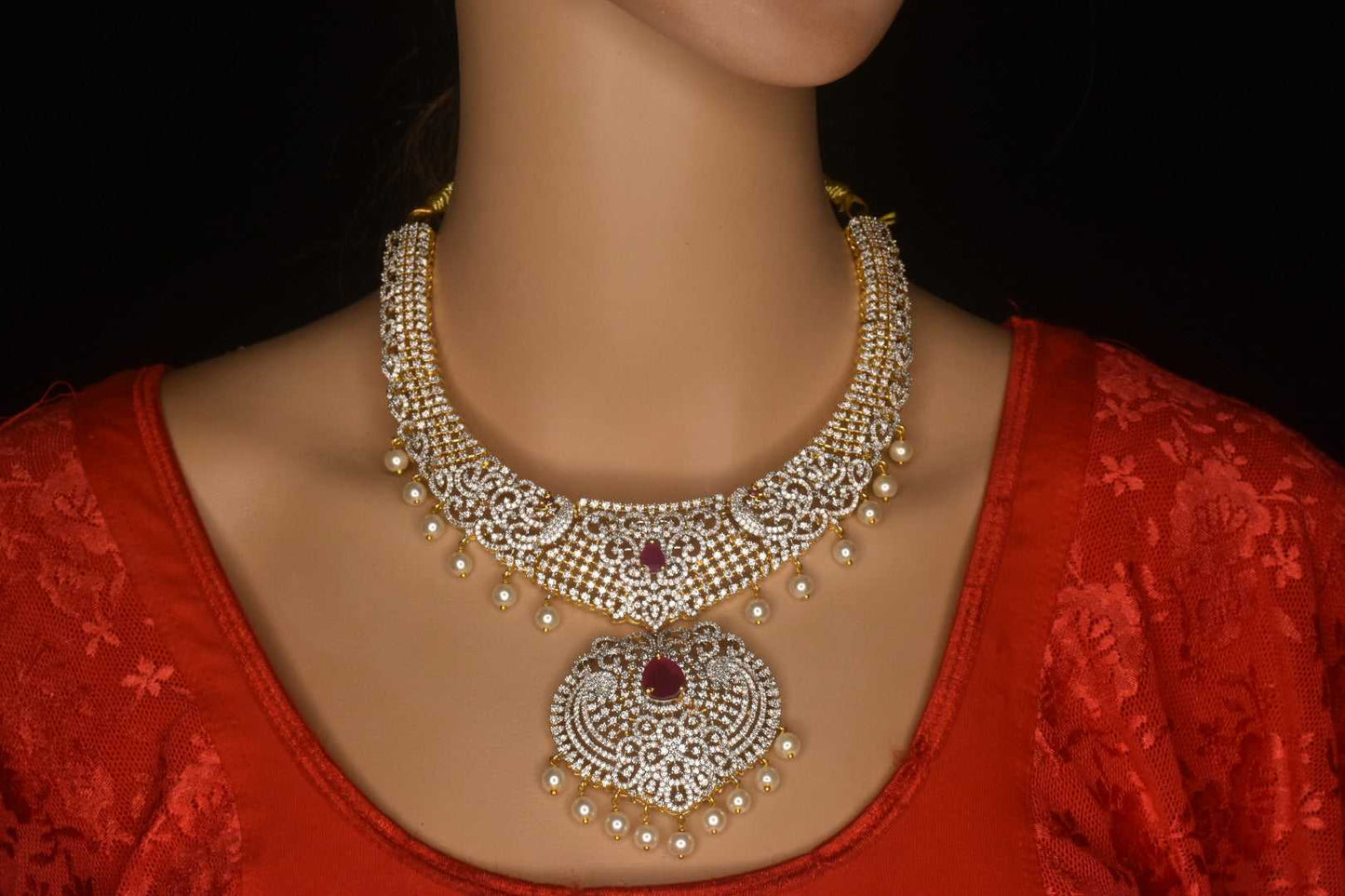 Beautiful Diamond  Replica Short Necklace Set