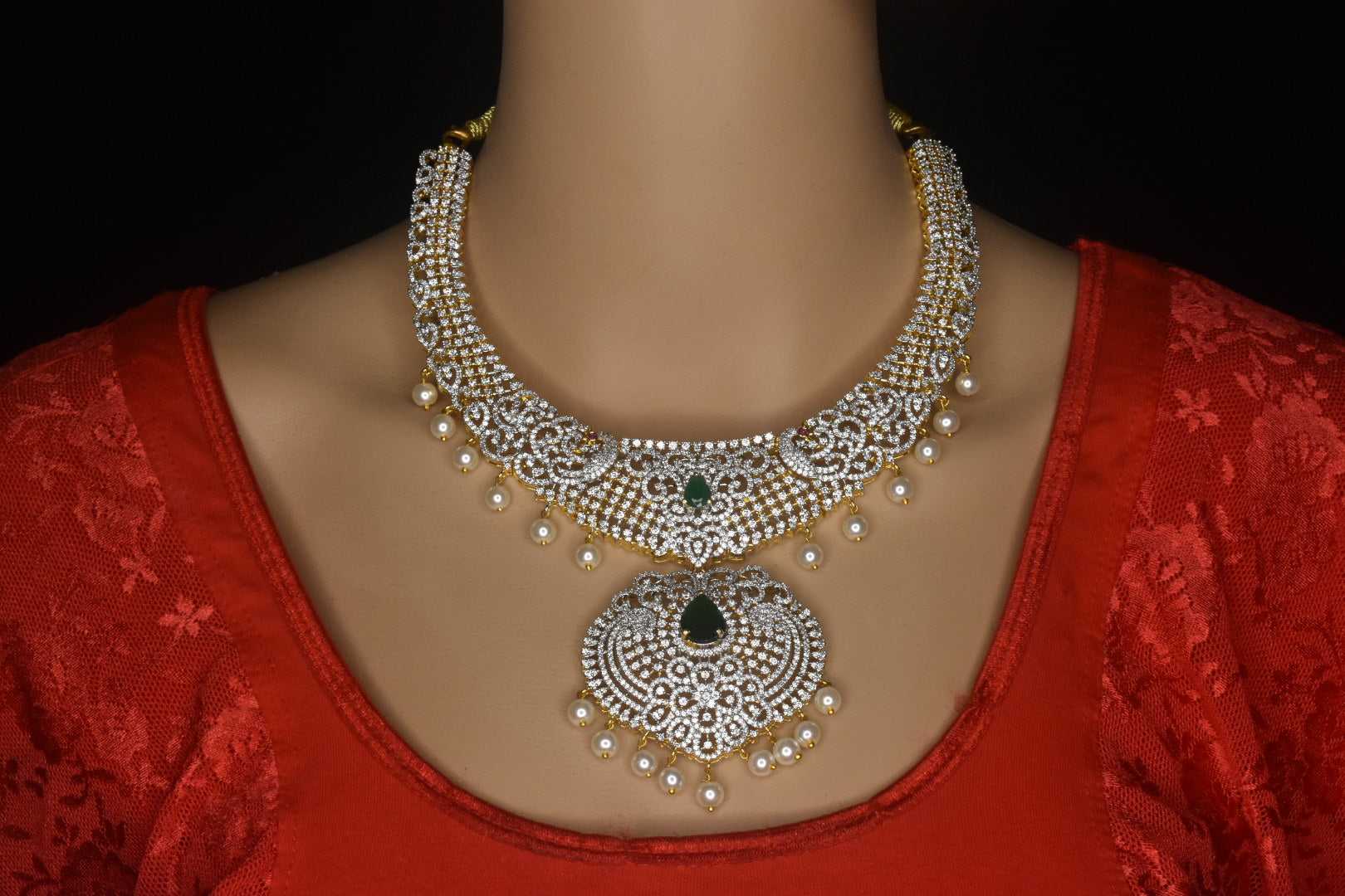 Beautiful Diamond  Replica Short Necklace Set