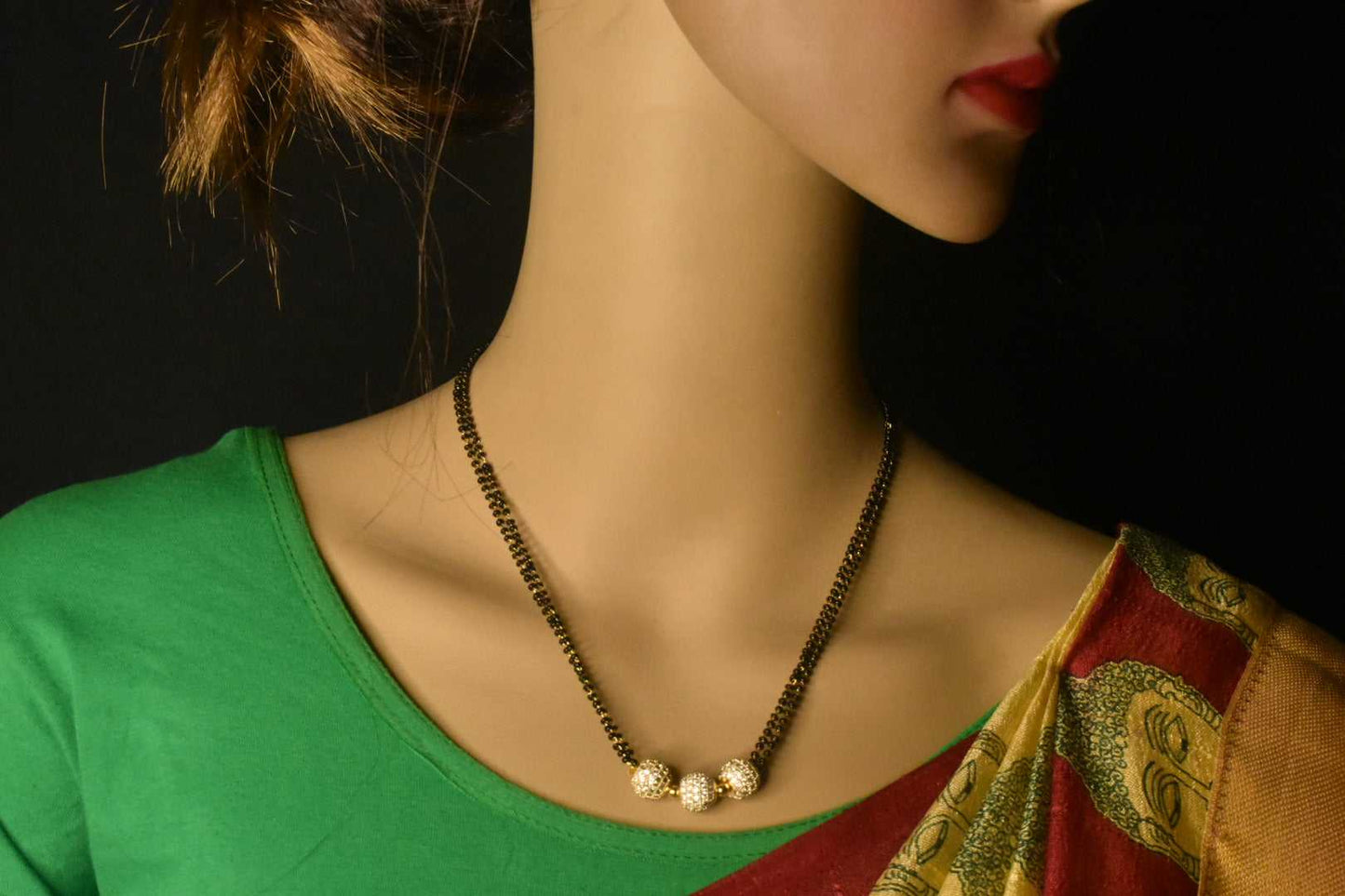 South Indian Gold Plated Cz Golden Ball Mangalsutra