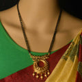 Unique Designer Pendent Black Beeds Mangalsutra chain