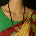 Matte Peocock Pendent Black Beeds Mangalsutra Chain