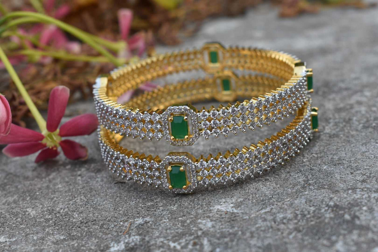 Vibrant American Diamond Bangles Set By Asp Fashion Jewellery 