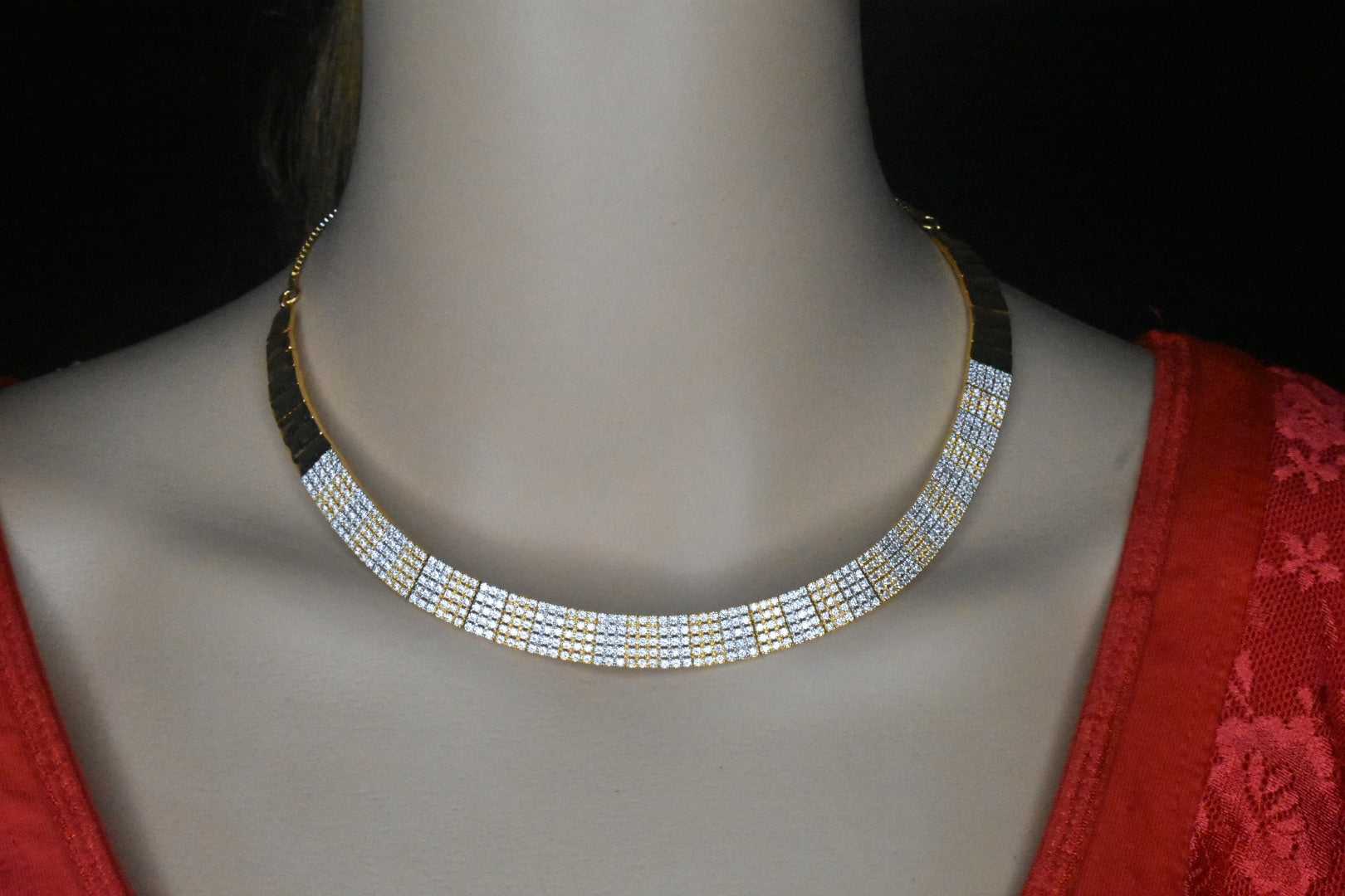 Beautiful Gold Platinam Plated Necklace Set